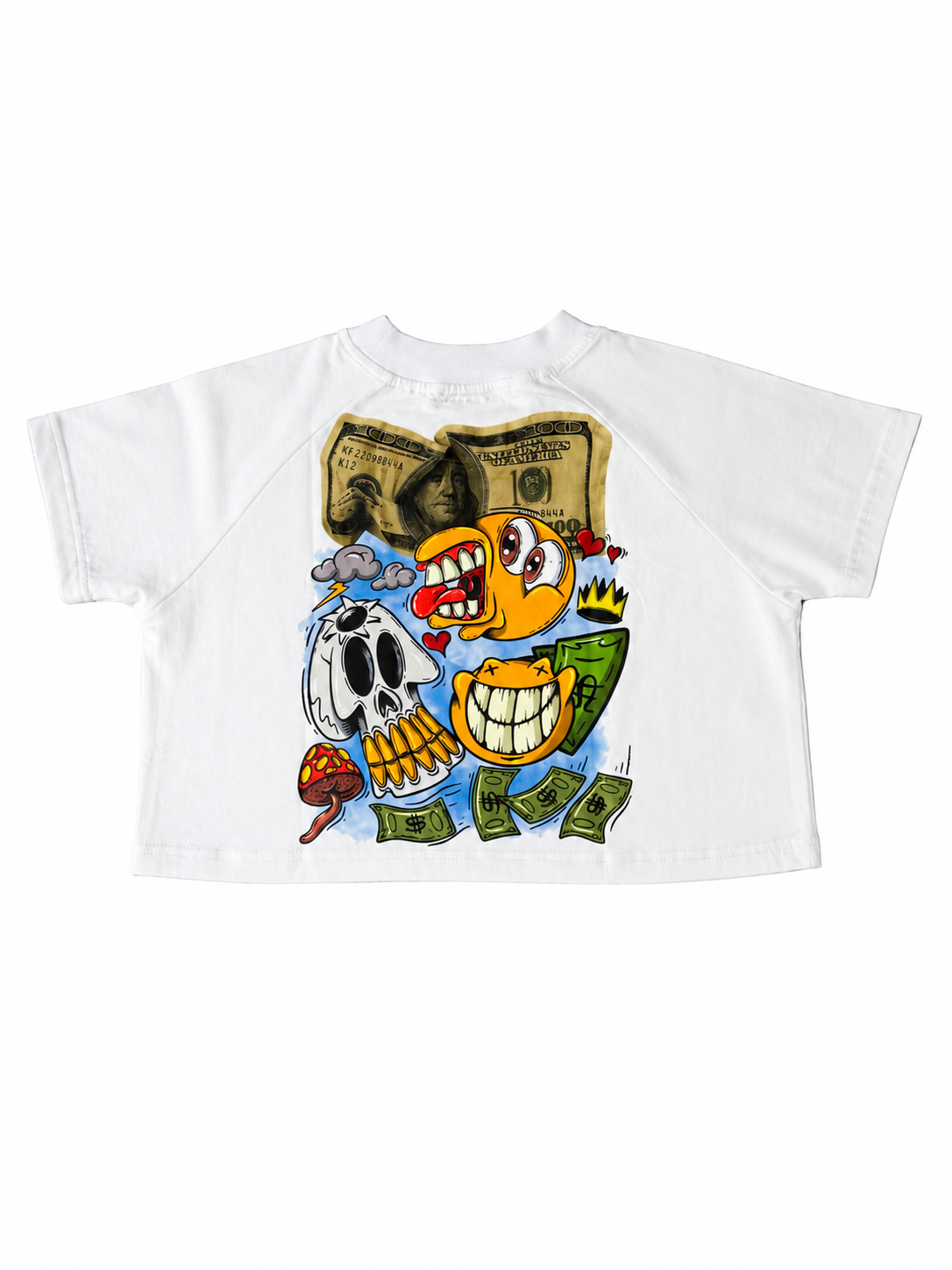 GA Collection Drop 1 “Money N Power” Women’s Crop Tee | White